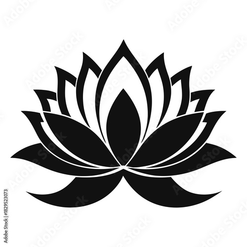 Lotus Flower vector clean black silhouette design white background