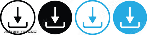 download icon button. Files download icons symbol in line and flat style on Transparent Background
