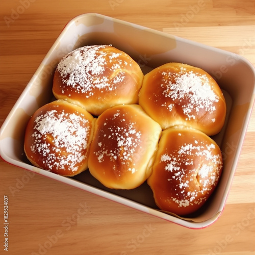 Wallpaper Mural Delicious golden brown sweet rolls with a sprinkle of sugar Torontodigital.ca