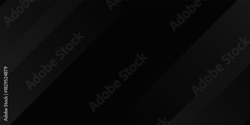 Black abstract background design. Modern wavy line pattern (guilloche curves) in monochrome colors. Premium stripe texture for banner, business backdrop. Dark horizontal
