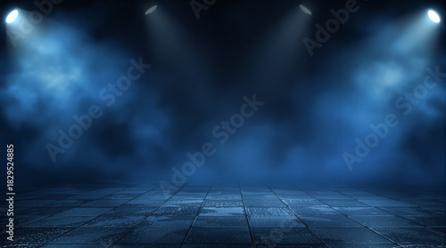 Wallpaper Mural Dark Atmospheric Background with Spotlights and Smoky Haze Torontodigital.ca