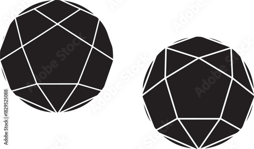 Collection of sparkling gemstone icons for jewelry and luxury designs