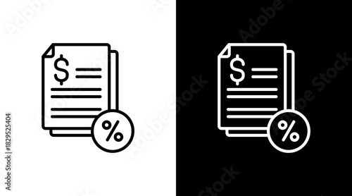 Tax White Icon Set Design