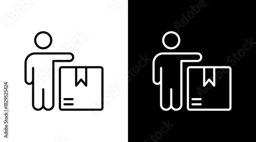 Supplier White Icon Set Design