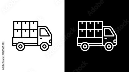 Product Delivery White Icon Set Design