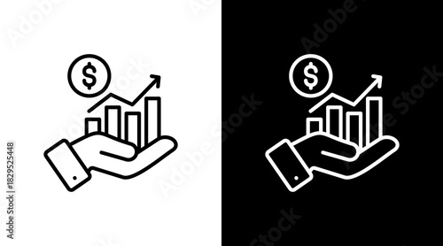 Growth White Icon Set Design