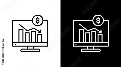 Decrease White Icon Set Design