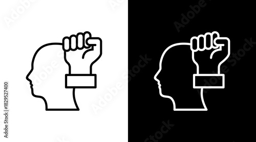 Determination White Icon Set Design