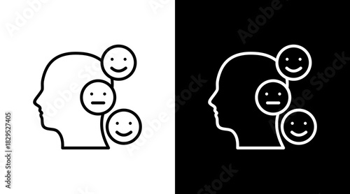 Emotional Awareness White Icon Set Design