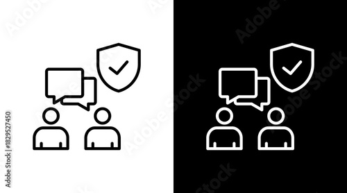 Conflict Mitigation White Icon Set Design