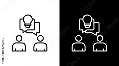 Collaboration Mindset White Icon Set Design
