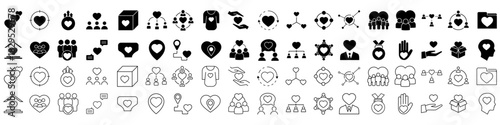 Volunteer icon vector set. Community illustration sign collection. helping symbol. donation logo.