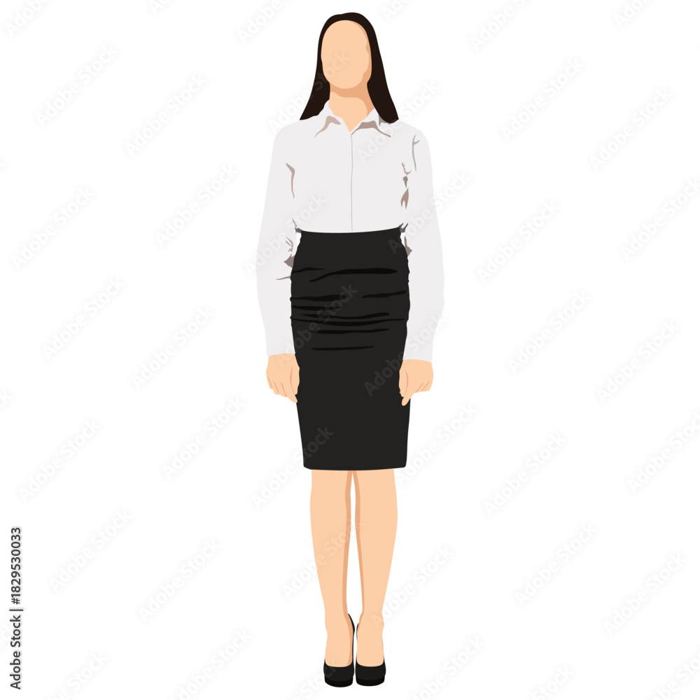 Fototapeta premium A young businesswoman standing full length portrait isolated on white background.