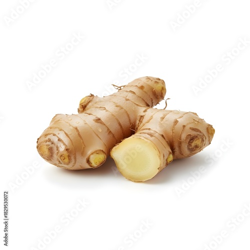 ginger root on white background