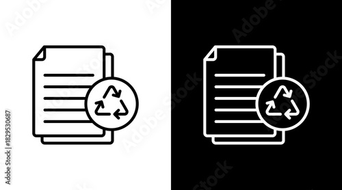 Recycled Paper White Icon Set Design