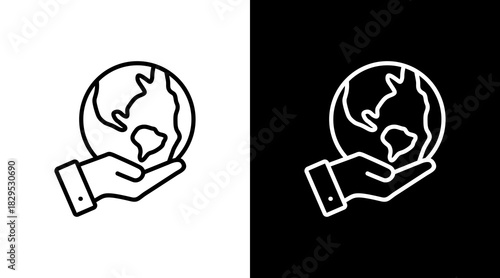 Environmental Awareness White Icon Set Design