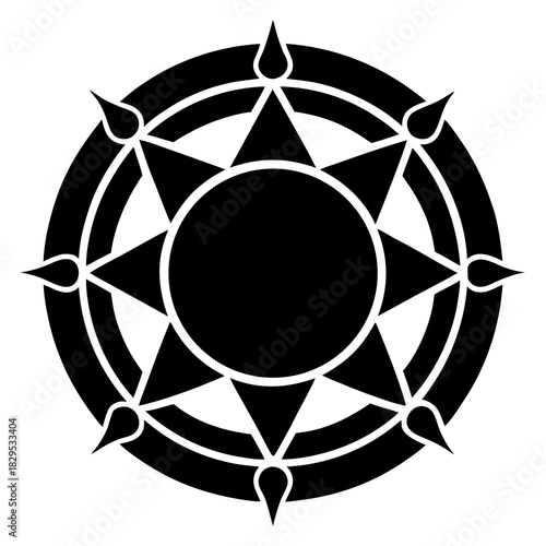 Sacred Circle vector clean black silhouette design white background