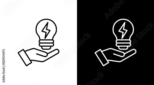 Energy Efficiency White Icon Set Design