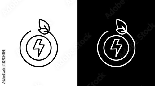 Clean Energy White Icon Set Design