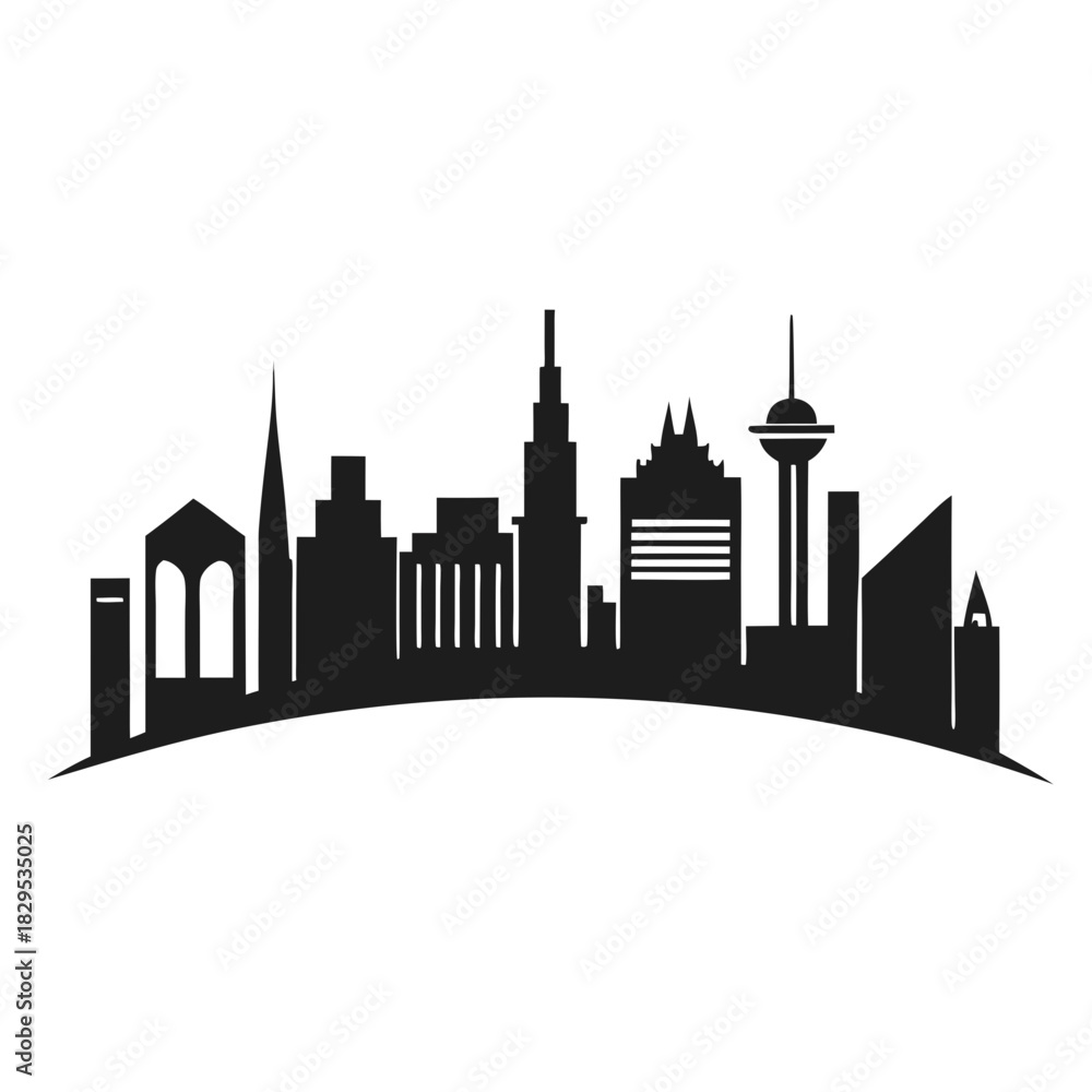 Fototapeta premium skyline vector clean black silhouette design white background