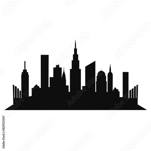 skyline vector clean black silhouette design white background