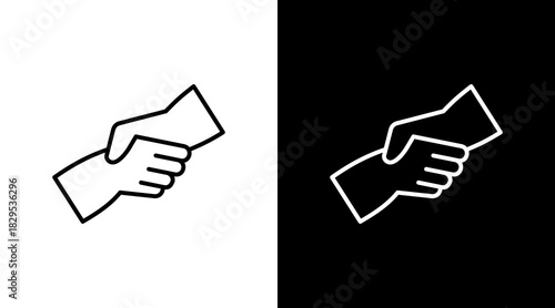 Helping Hand White Icon Set Design