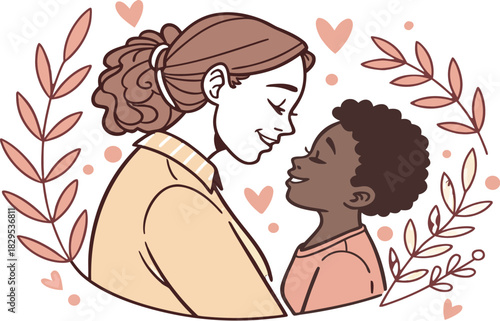 Young couple kissing illustration of romance, love, and happiness with a heart design silhouette