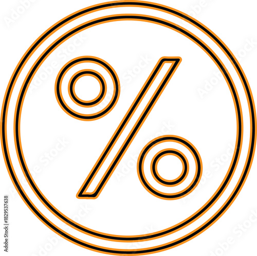 Percentage symbol inside a circle icon