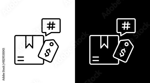 Trending Tag White Icon Set Design