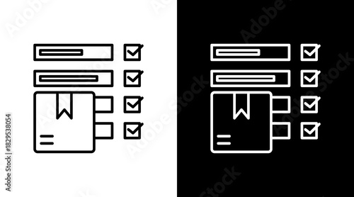 Product Poll White Icon Set Design