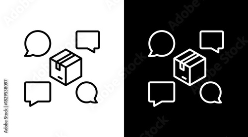 Social Buzz White Icon Set Design