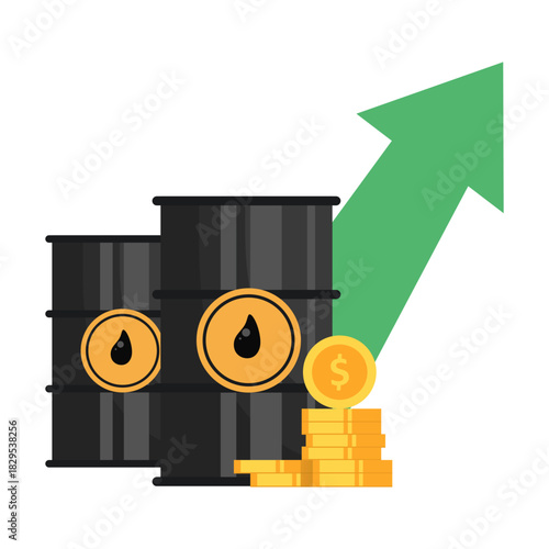 Oil Price Surge and Growth Concept
