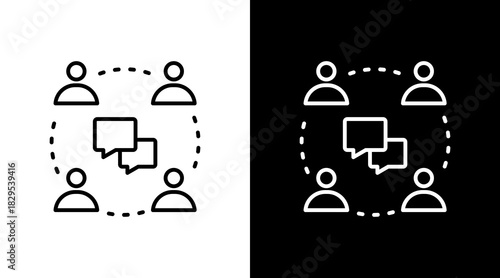 Group White Icon Set Design