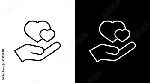 Charity White Icon Set Design