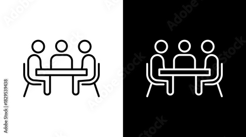 Meeting White Icon Set Design