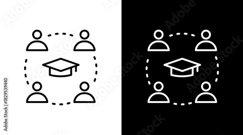 Student White Icon Set Design