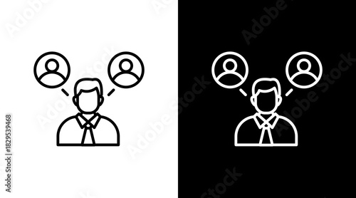 Community Manager White Icon Set Design