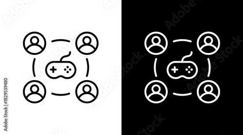 Gamer White Icon Set Design