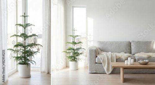 Minimalist White Christmas Room