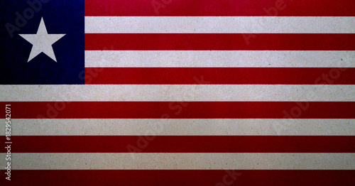 Flag of Liberia on a paper