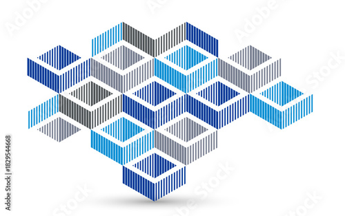 Blue vector abstract geomet...
