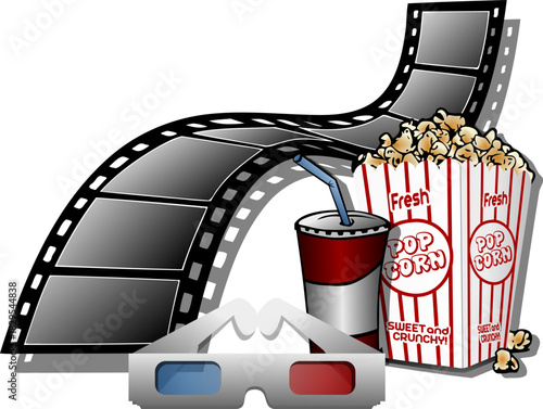 3D Cinema Movie Vector Illustration