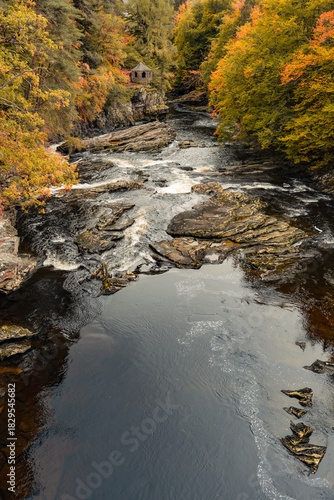 Invermoriston Bridge looking down the River Moriston, Scotland