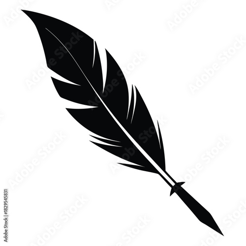 Classic dark quill pen illustration depicts old writing practices and literature inspiration