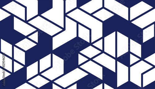 Cubes abstract architecture background, construction seamless pattern with 3D blocks, geometric linear polygon wallpaper, isometric cubic tiling pattern.