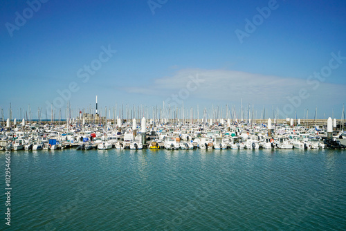 many boats in the harbor