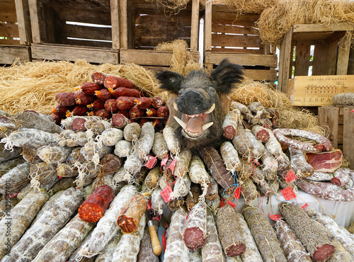 Sausage stand at the weekly market