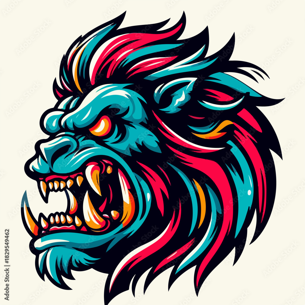 Fototapeta premium vibrant monster emblem logo
