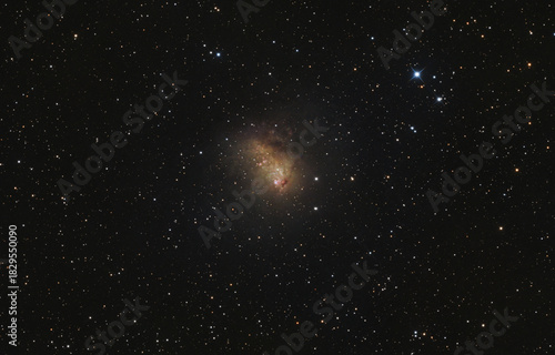 Starburst galaxy (also known as IC 10) in Cassiopeia constellation, taken with amateur telescope.
