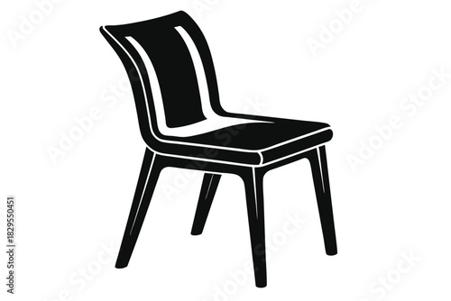 Sleek monochrome chair features a sculpted seat and back creating modern minimalist furniture